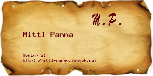 Mittl Panna névjegykártya